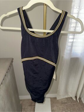 Nike One-Piece Swimsuit with Yellow & White Trim